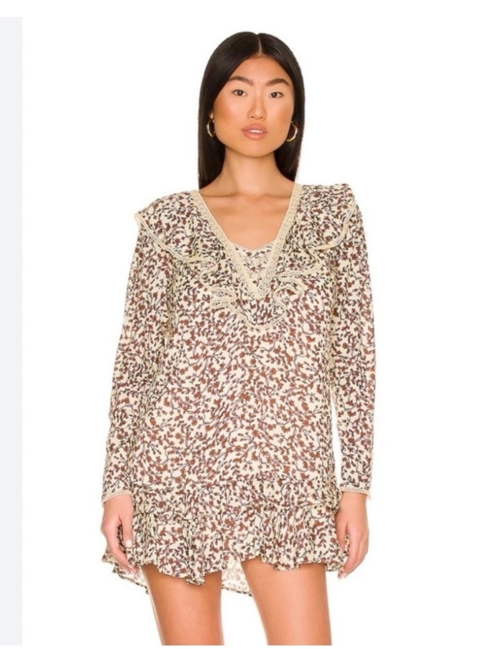 Tularosa Alicia mini dress in the Priya Camel Floral pattern Women’s Small